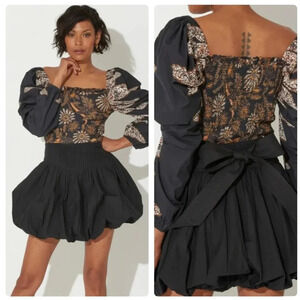 Cleobella Tessa Mini Bubble Skirt in Black Size Small NWT New